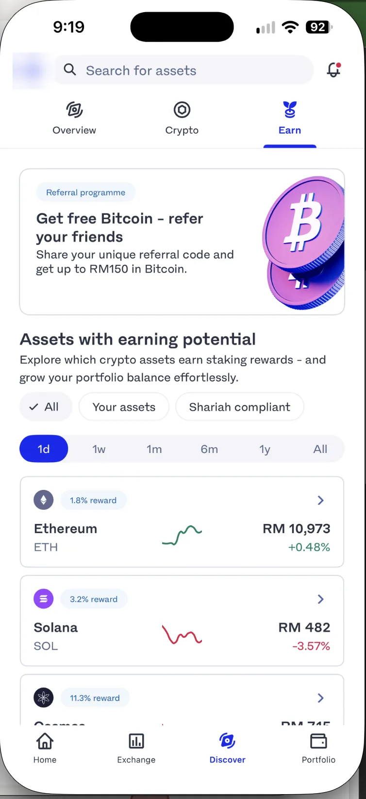 Skrin app Luno