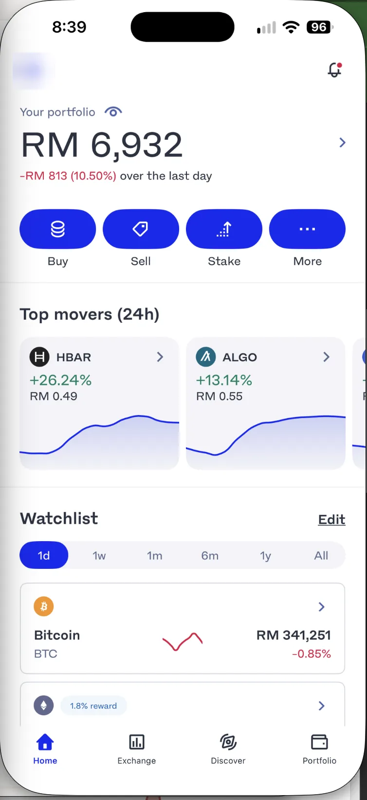 Skrin app Luno