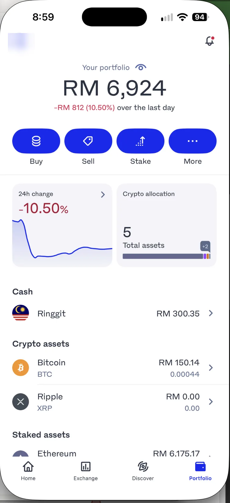 Skrin app Luno
