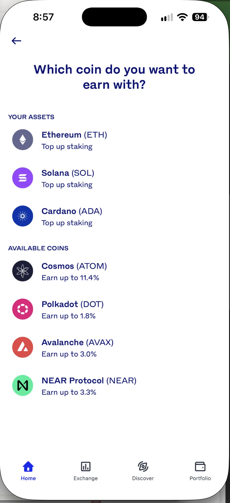 Skrin app Luno