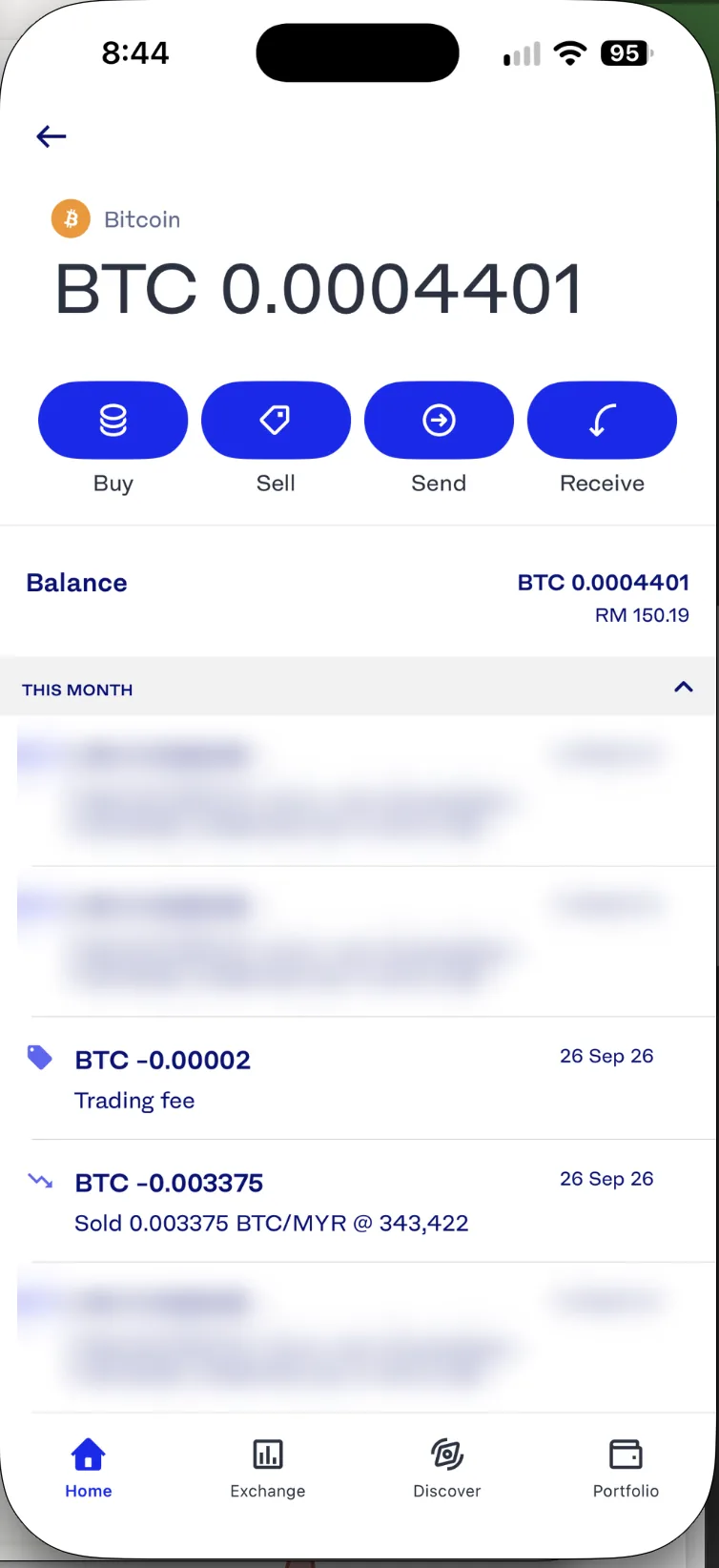 Skrin app Luno